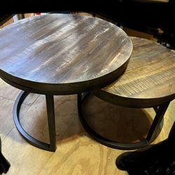 Allegheny Reclaimed Wood Round Nesting Tables