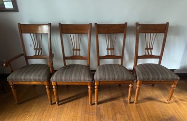 Set of 4 Wood Dining Chairs