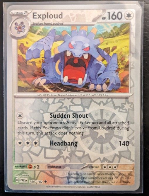 exploud pokemon card Cards 150/182 Reverse Holo Paradox Rift for Sale in Fullerton, CA Rare Card Type Pokemon exploud ex 92/100