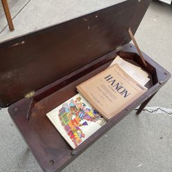 Vintage Wooden Piano Bench