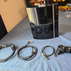 MOD Capable Ps3 With 1 Controller & Cables
