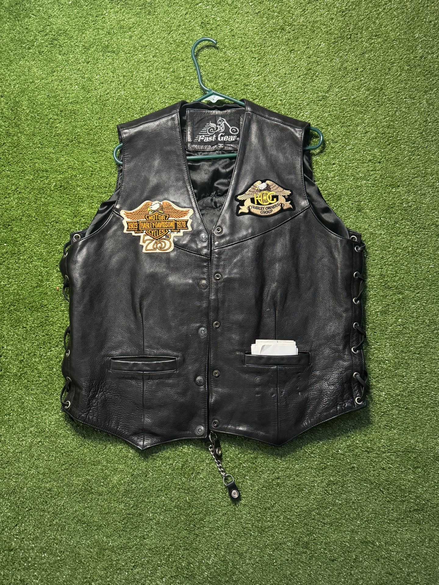 Harley Davidson Leather Biker Vest Size Men’s large