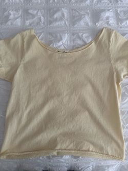 Brandy Melville butter yellow off the shoulder top