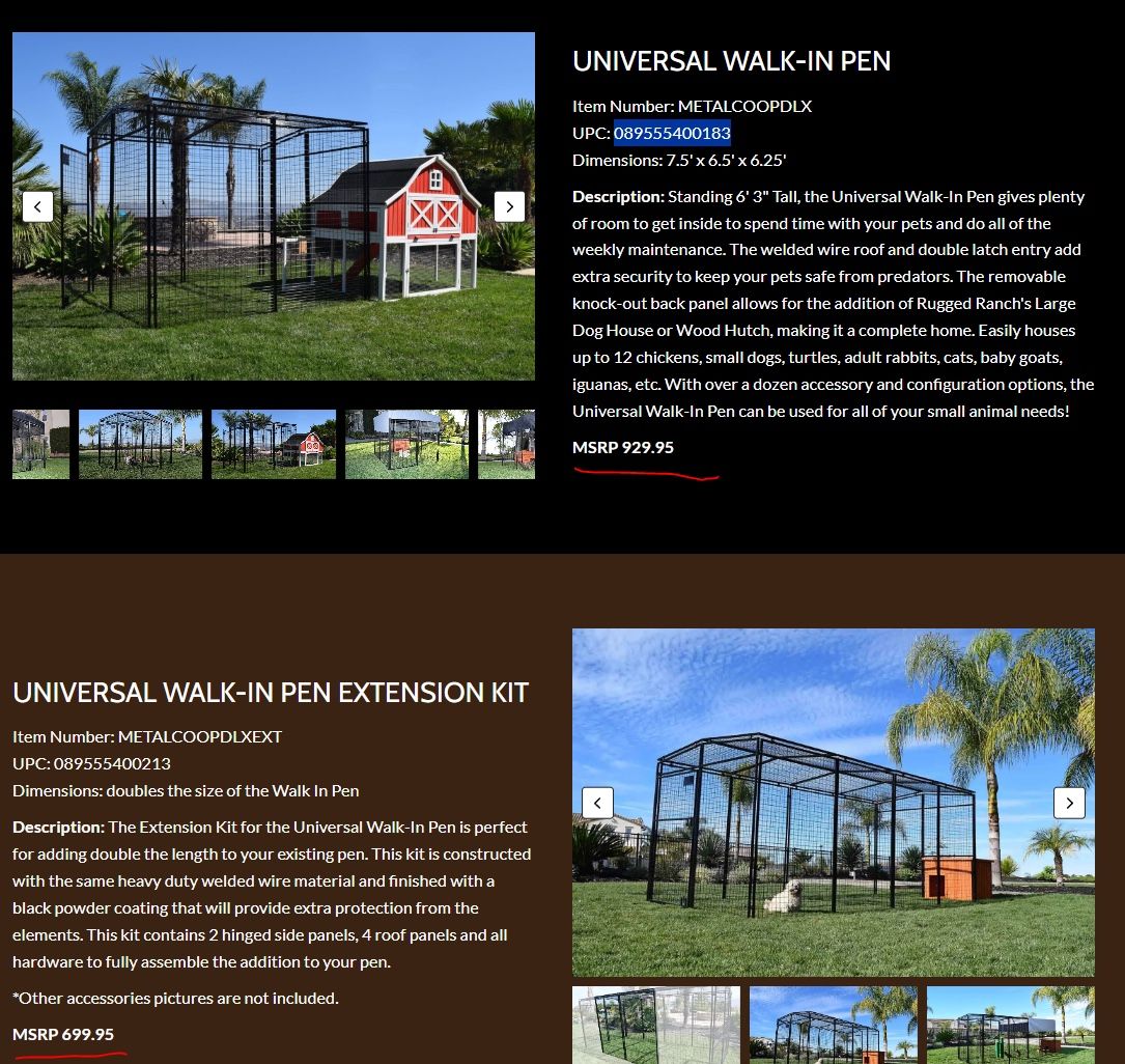 Rugged Ranch - Large Wire Pen Coop, Dog Kennel