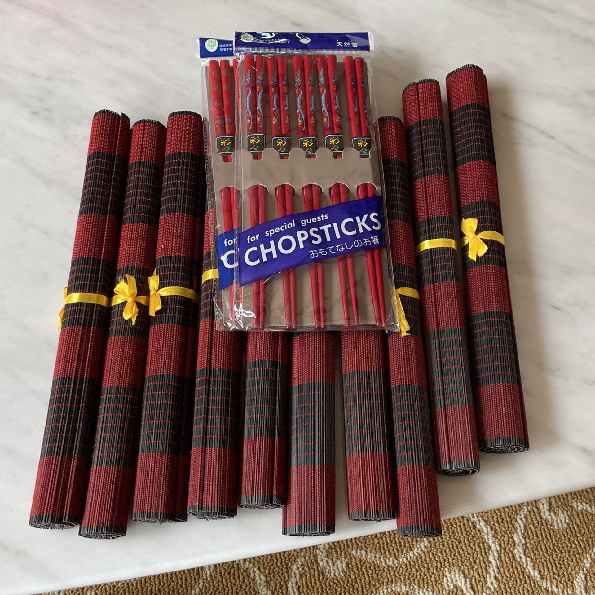 Chopstick And Place Mat Set (10 People)