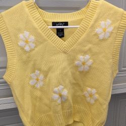 Yellow Daisy Sweater Vest