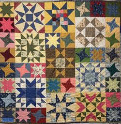 “Stars, Stars, Stars” Handmade Baby Quilt or Wall Hanging