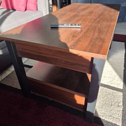 Dark Wood Coffee Table With Lift Top