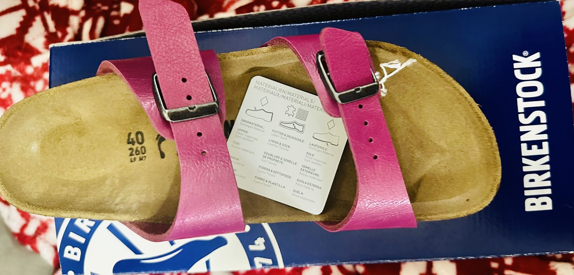 Cute Slide Birkenstock Metallic Fushia Pink NWT/box