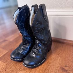 Boys’ Leather Cowboy Boots (size 9)