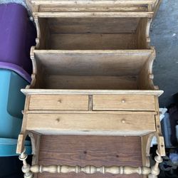 Antique Curio Pine Cabinet 