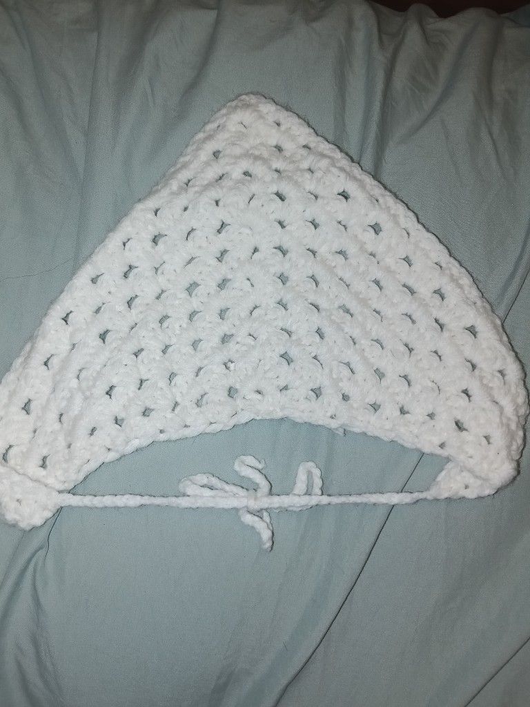 White Crochet Bandana