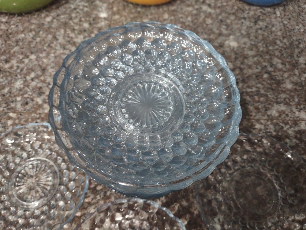 Blue Bubble Glass Plates