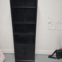 6 Ft' Black Wooden Bookcase/ Media Storage/ Storage Cabinet