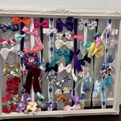 Hair Bow Collection And Framed Ribbon Display