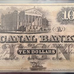 Canal Bank Of New Orleans $10 Note