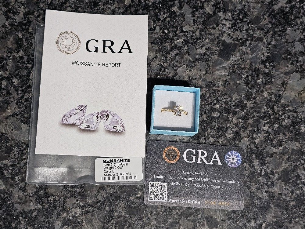 2ct Moissanite Gold Over Sterling Silver Ring
