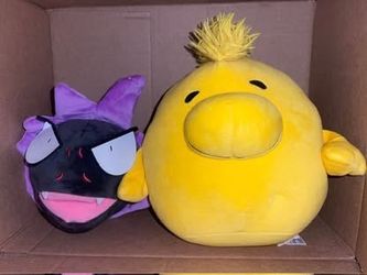Pokemon Plush Lot - Gastly Halloweenk Purple + Psyduck Yellow