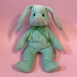 Vintage Original Ty Beanie Baby Hippity the Green Bunny 1996 Good Used Condition 