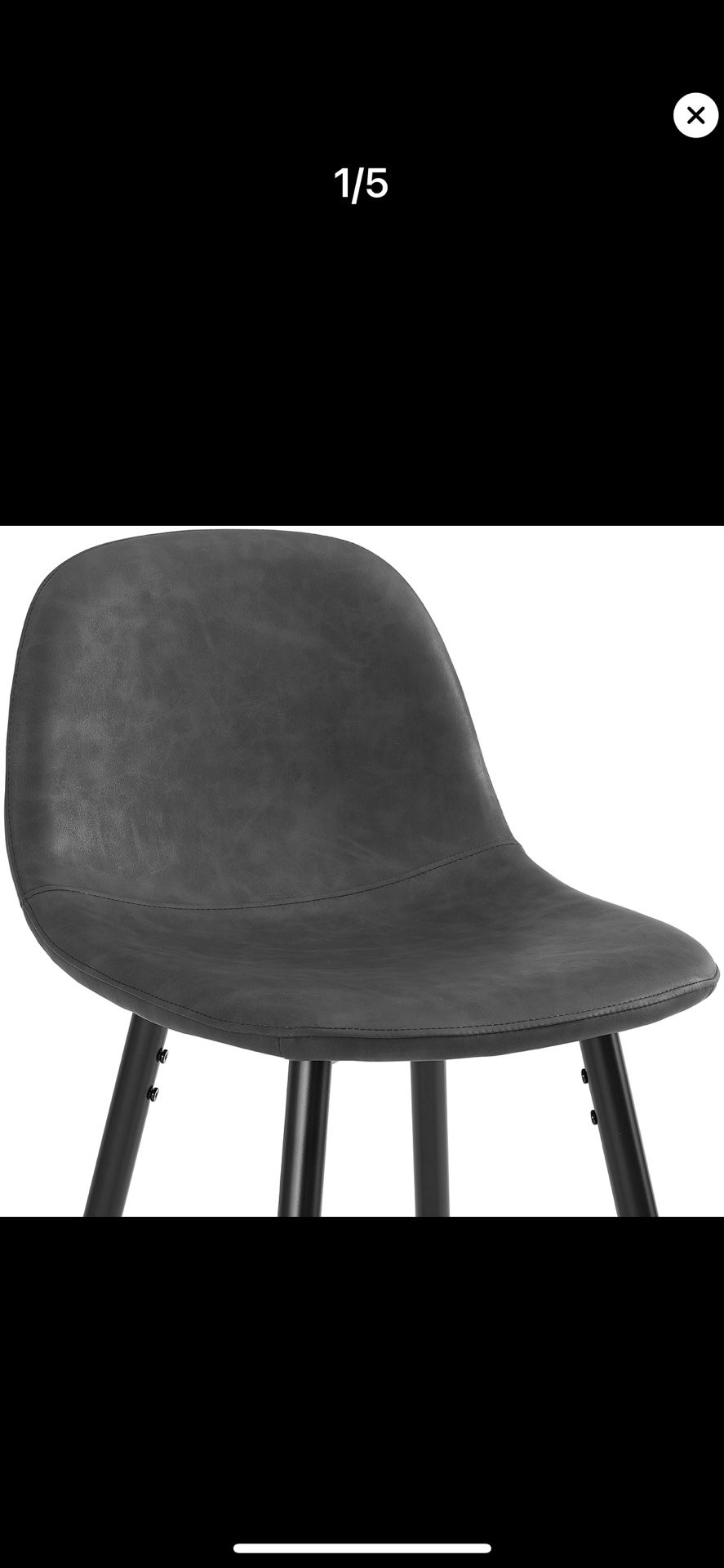Weston Upholstered Seat Counter Height Bar Stools , Distressed Black/Matte Black
