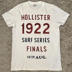 Hollister California Men’s S White Crew Neck Graphic Logo Short Sleeve T-Shirt 