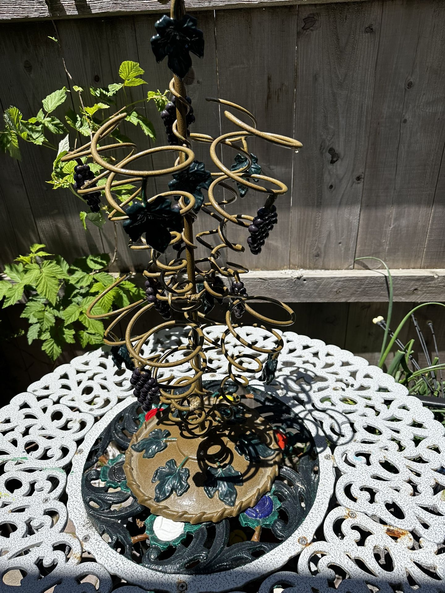 Wine Rack, Grape Leaf Design