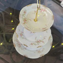 3 Tiers Fine China Cake Or Dessert Platters (4) Available 