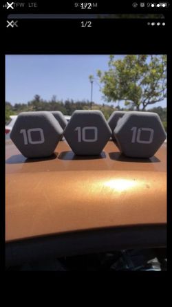 New 10 lb dumbbells Silver comes in pairs not 3 DB’s also available in 2, 3, 5, 8, 10 lbs prices vacation