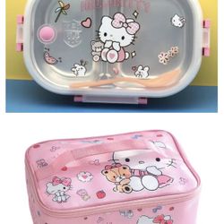 Hello Kitty Stainless Steel Bento Box And Insulated Lunch Bag