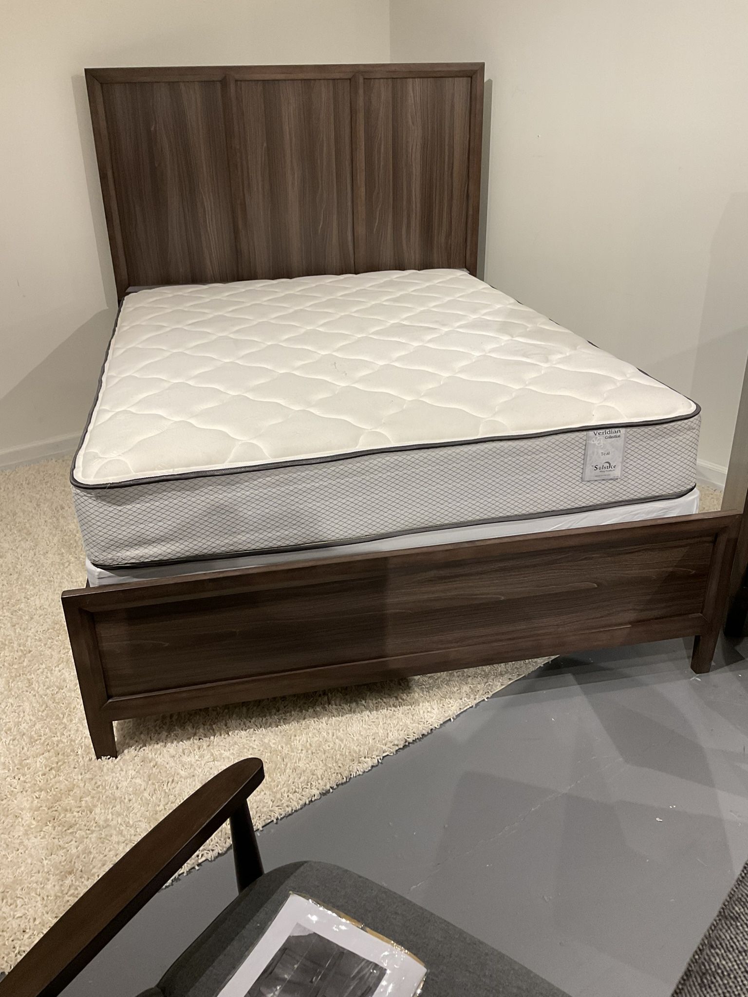 New Queen Size Panel Bed Brown Color 