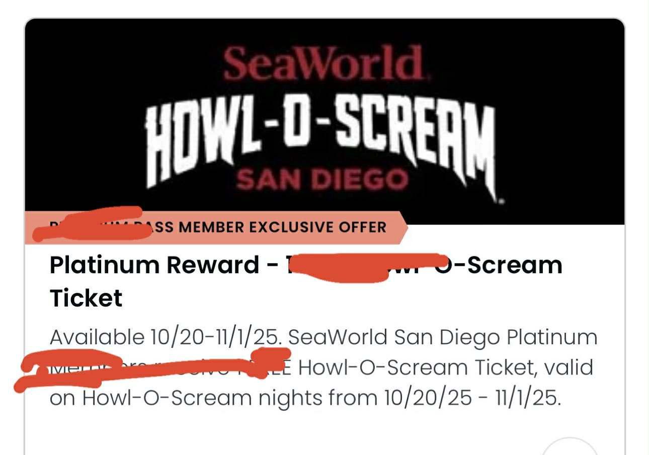 Howl O Scream Seaworld Ticket
