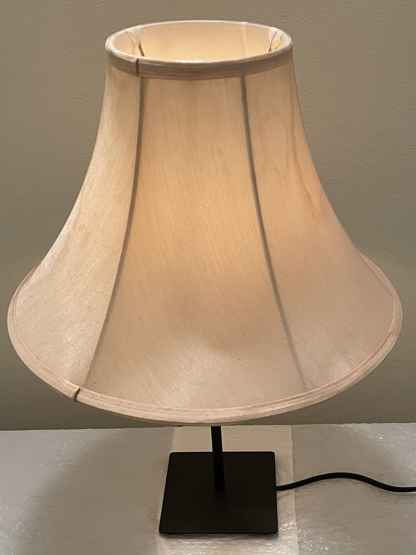 Small (20.5"H w/shade) Metal TABLE LAMP (requires 7 Watt Bulb - not included) - posted price w/shade is firm.