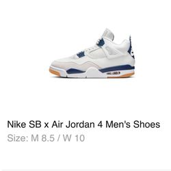 New Air Jordan 4 Retro SB Navy 8.5