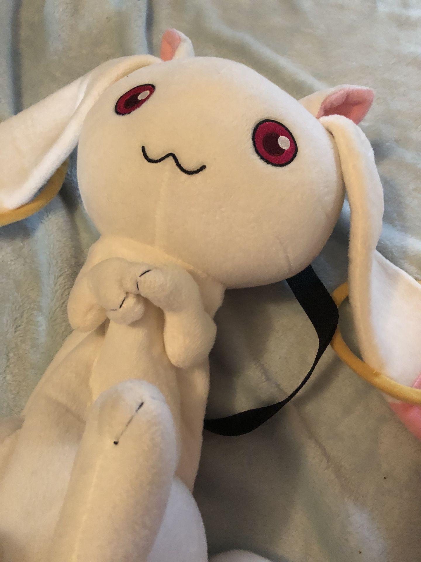 Anime Madoka Magica Kyubey Blanket + Backpack + Card Deck
