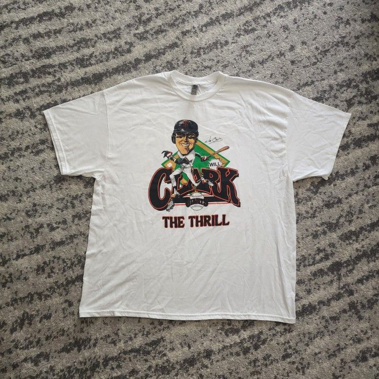 San Francisco Giants Will "The Thrill" Clark T-Shirt, Men's Size 2XL, EUC - White