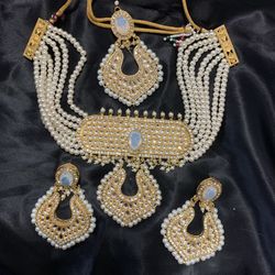 Indian Bollywood Pakistani Jewellery Earrings Necklace Choker Set 