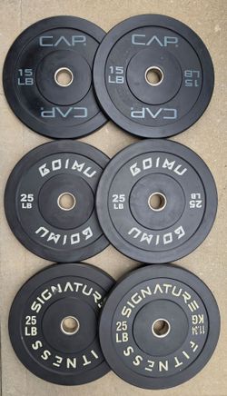$1 A Pound NEW Rubber Bumper Weight Plates 15-25lbs
