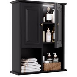 Black LED Bathroom Wall Cabinet