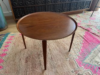 HANS OLSEN FOR VISKADALENS MÖBELFABRIK 1960S DANISH MID-CENTURY MODERN TEAK TRAY TABLE 24″ MCM