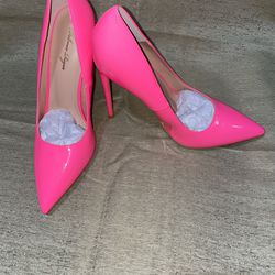 Hot Pink Pointed Toe Stilettos 8 (box not Included)
