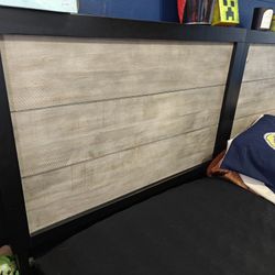 Twin Bed Black And Grey With Mattress's