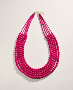 Pink Fabric Beads Necklace