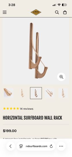 Almond Horizontal Surfboard Wall Rack