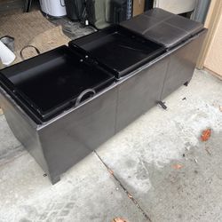 Leather bench storage with reversible seat, and shelf
