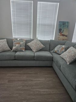 Green Fabric Sectional Sofa w/sofa bed