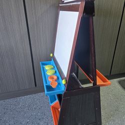 Kidkraft Kids Wooden Easel Art Painting Paper Roll Chalk Dry Erase White Board Storage Bins Shelf