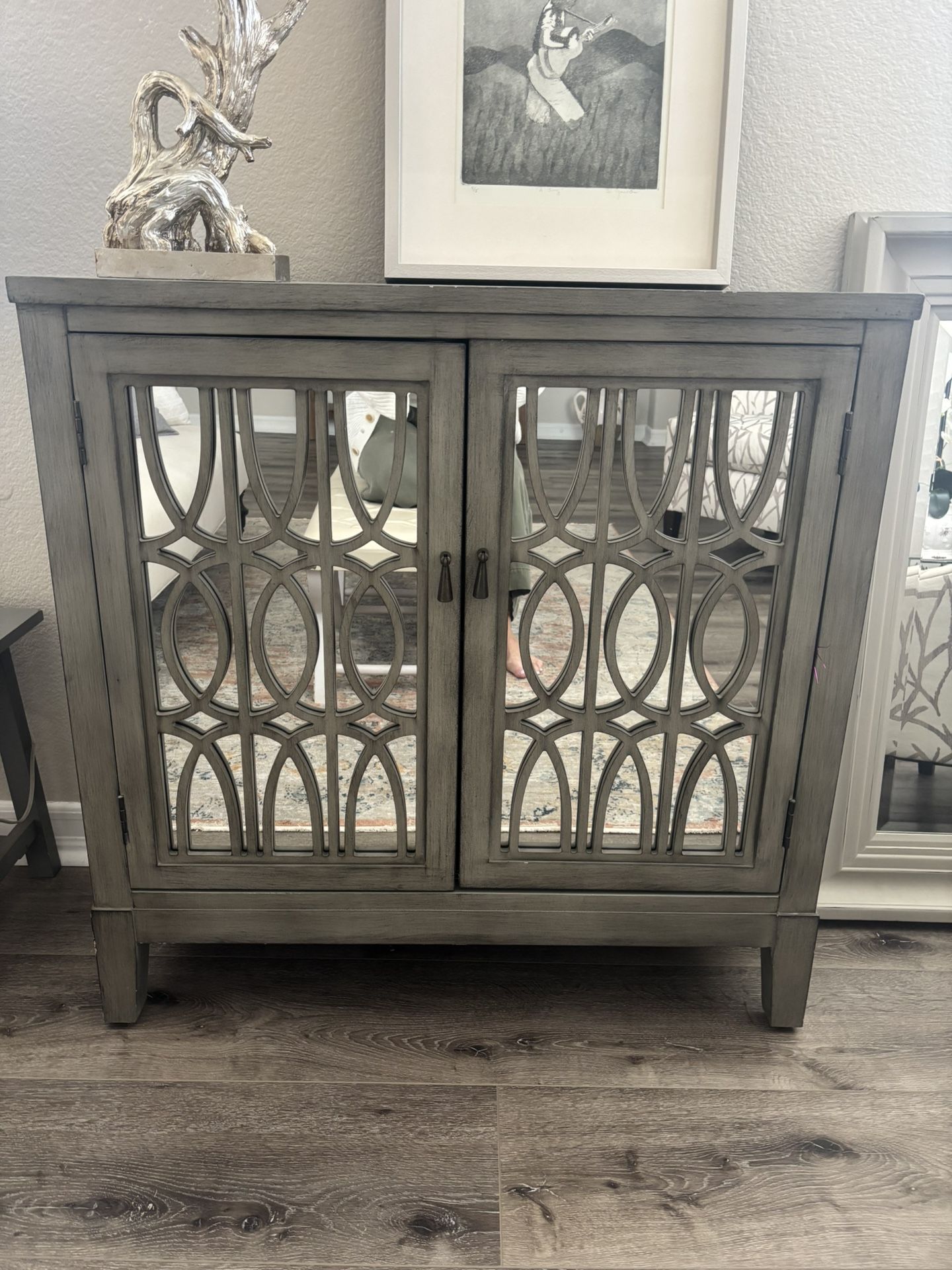 Mirrored Gray Cabinet