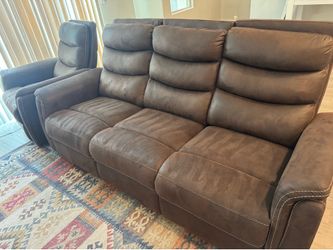 Electronic power reclining sofa and chair