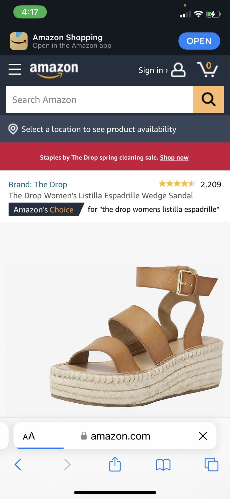 The Drop Women's Listilla Espadrille Flatform Ankle Strap Sandal Wedge in Cognac 8