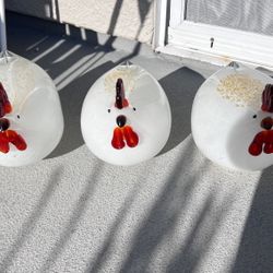 Murano Glass Chickens 